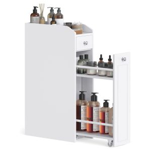 VASAGLE Slim Storage Cabinet. Narrow Storage Organizer with Slide Out Drawers
