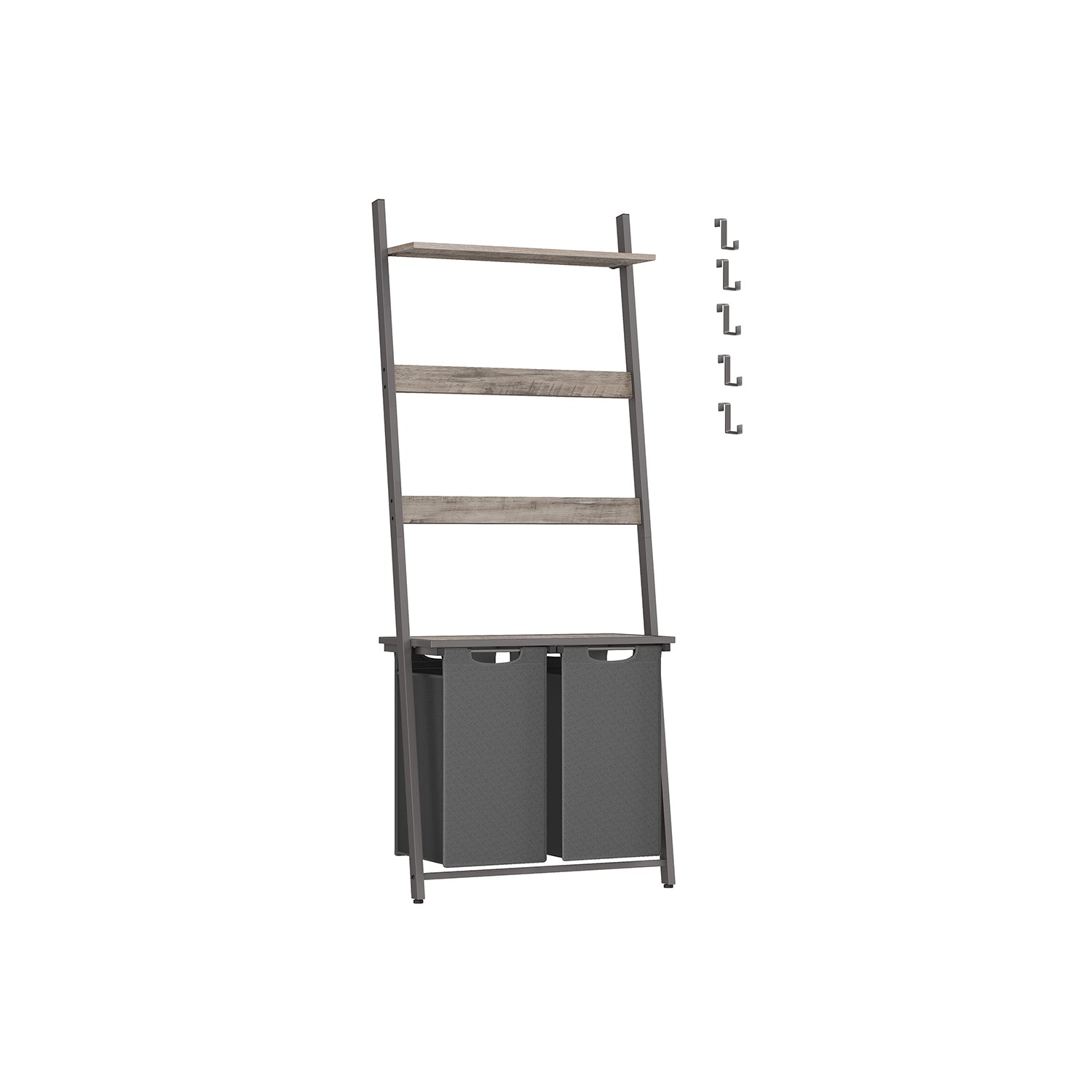 2-Section Laundry Hamper with Blanket Ladder - Image 2