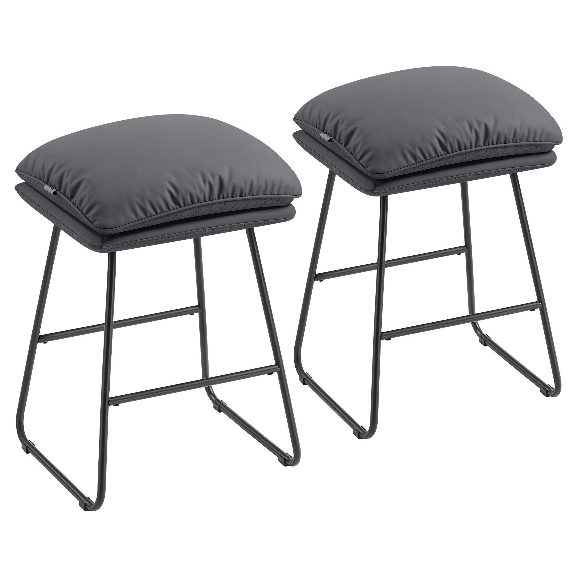 Bar Stools Set of 2 with Soft Cushion and Sled Base