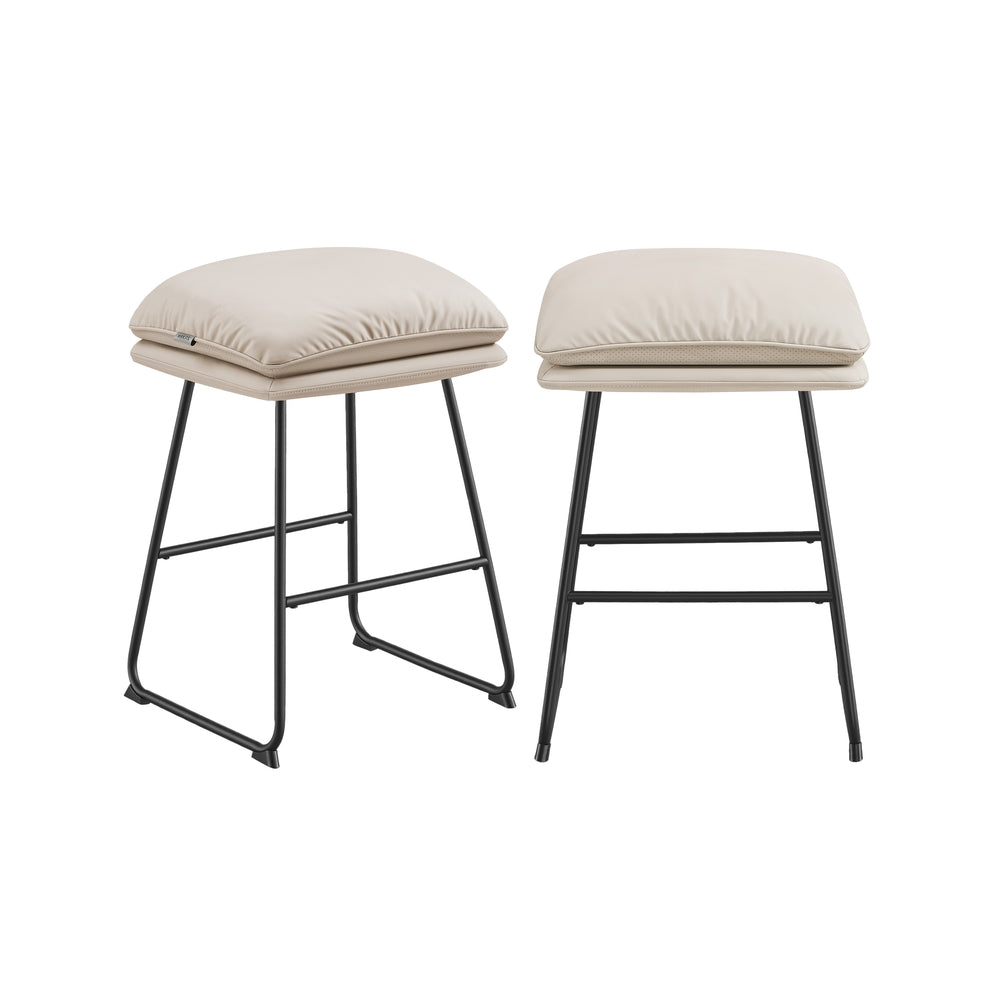 Bar Stools Set of 2 with Soft Cushion and Sled Base - Image 3