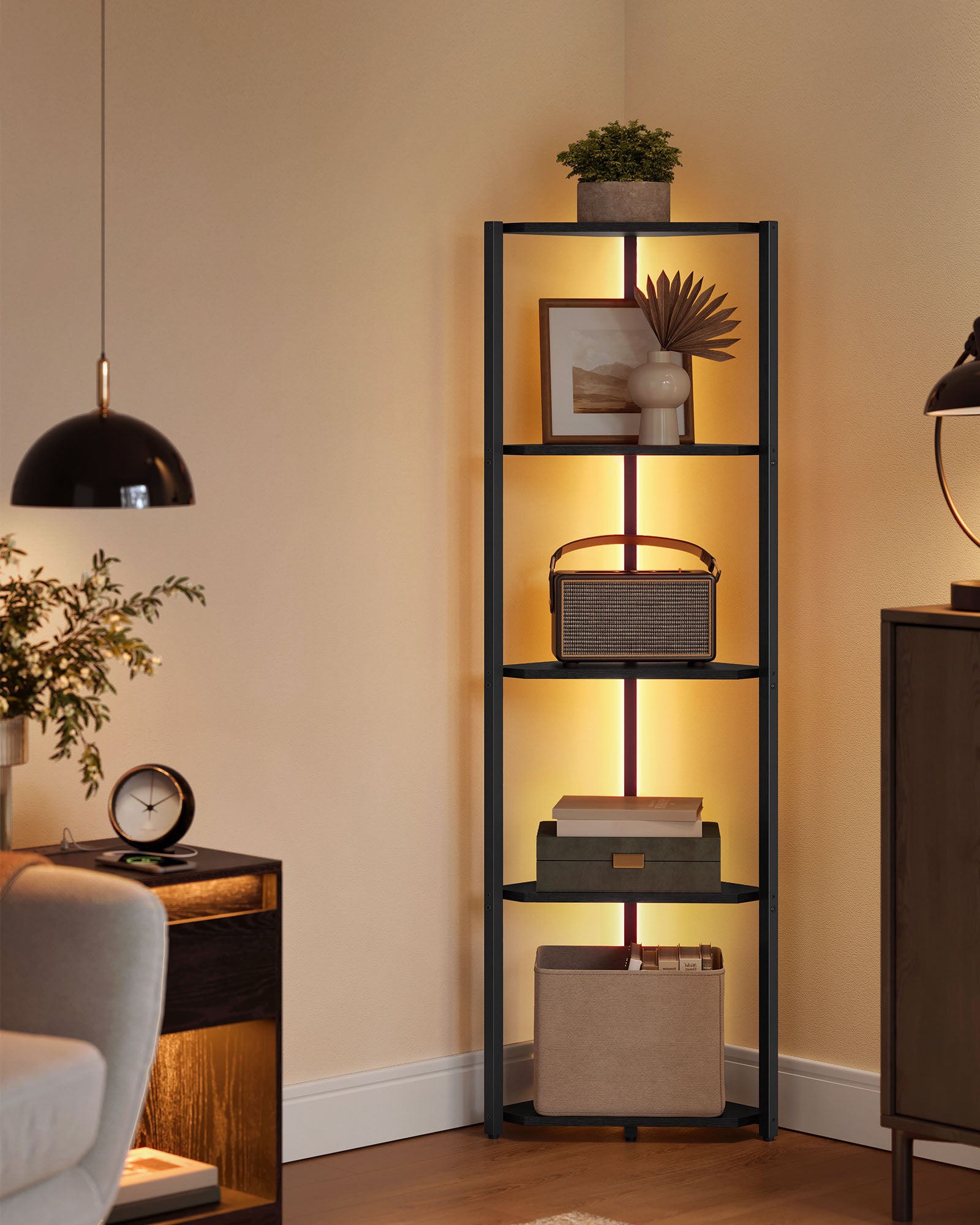 Corner Shelf Stand with LED Lights - Image 2