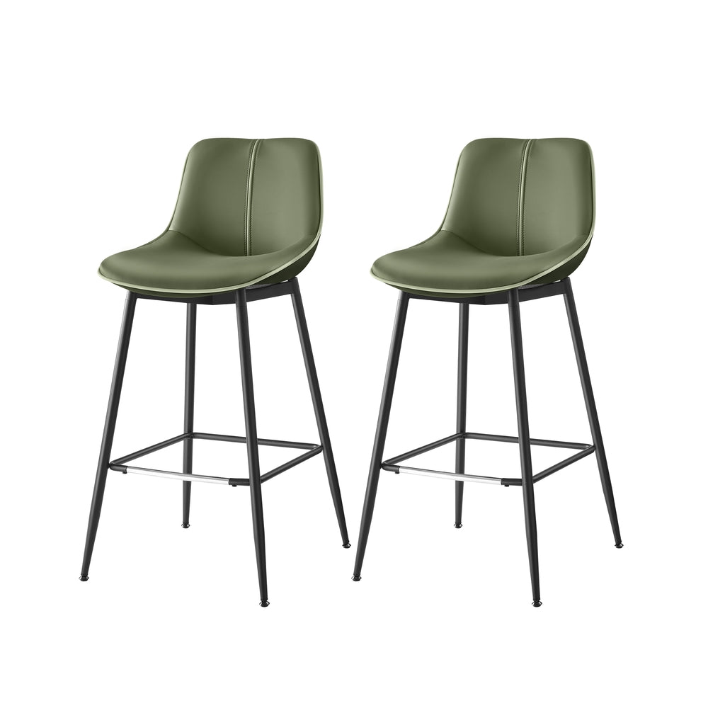 Synthetic Leather Bar Stools with Back - Image 9