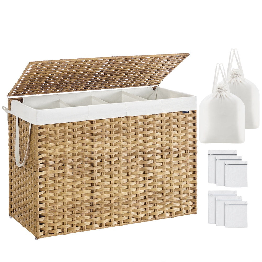 Wicker Laundry Hamper with Lid - Image 5