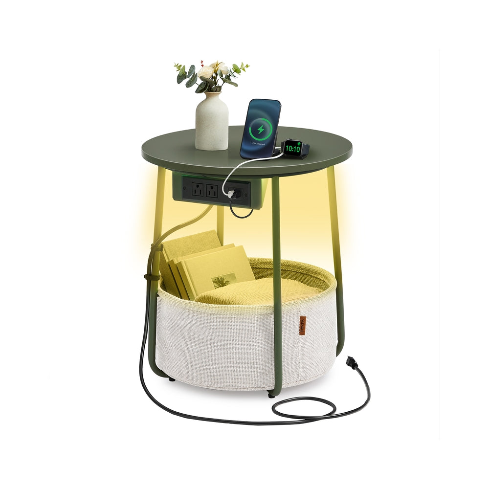 Lilea Collection - Side Table with Charging Station