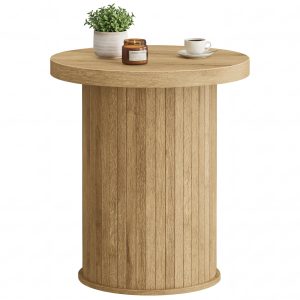 Round Side Table Mid Century Modern Nightstand for Small Spaces. Living Room. Bedroom. Home Office