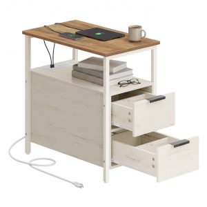 Side Table with Charging Station