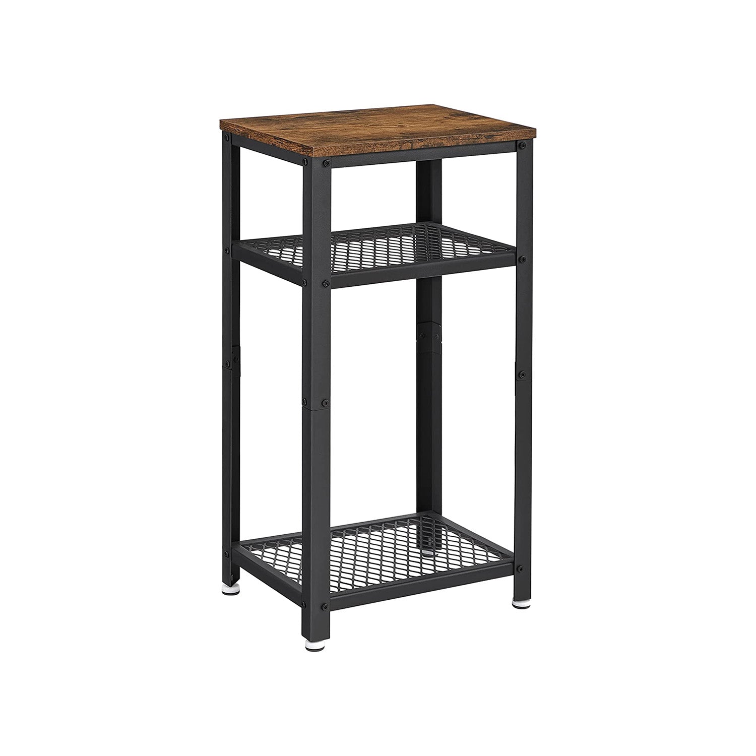 Tall Side Table with 2 Mesh Shelves