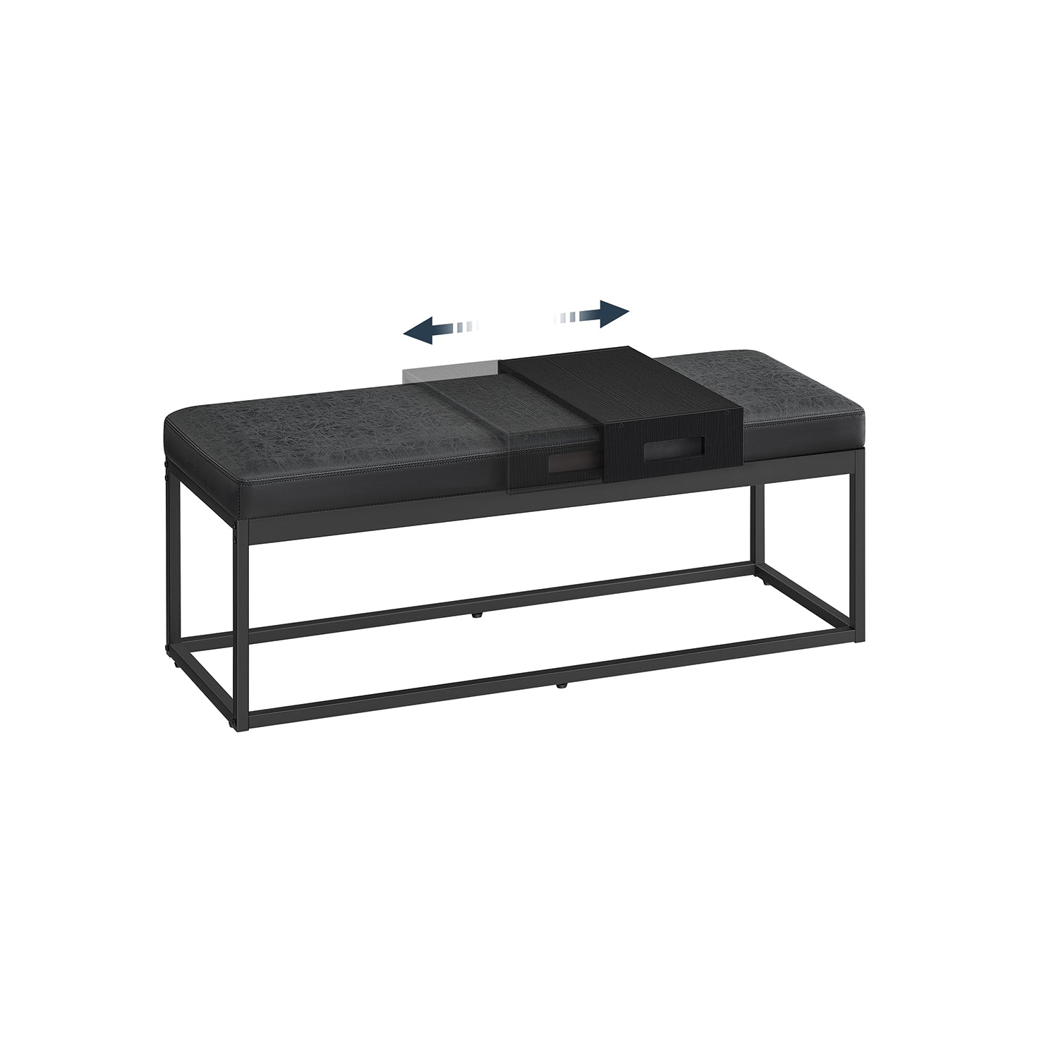 LUIZ Collection - Ottoman Bench with Small Shelf - Image 2