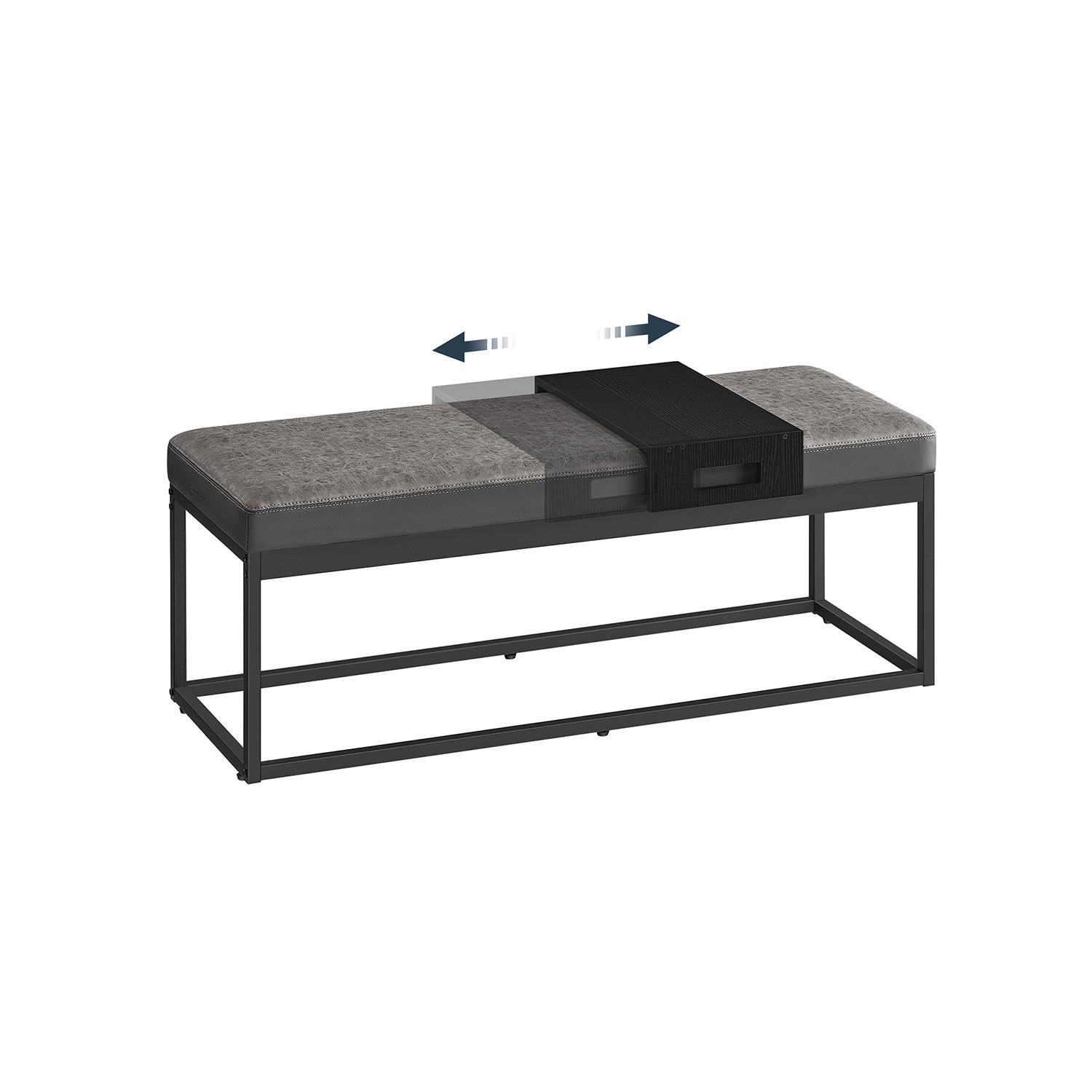 LUIZ Collection - Ottoman Bench with Small Shelf - Image 3