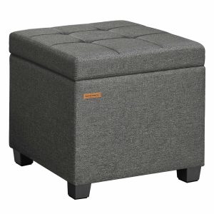 Linen storage ottoman with lid for bedroom or living room