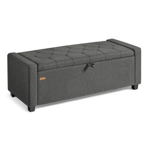 Linen storage ottoman bench for bedroom or living room