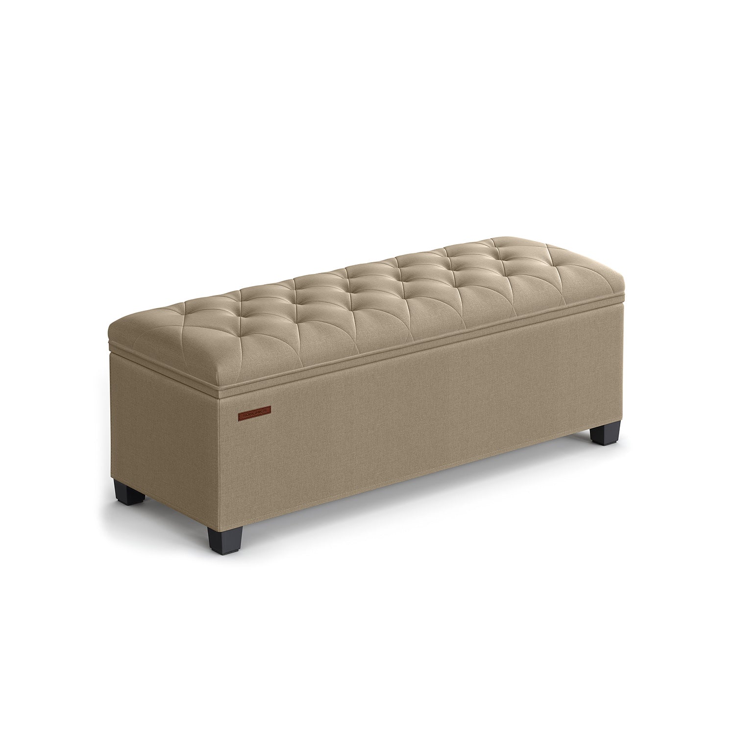 Storage Ottoman Bench. Linen-Look Fabric - Image 4