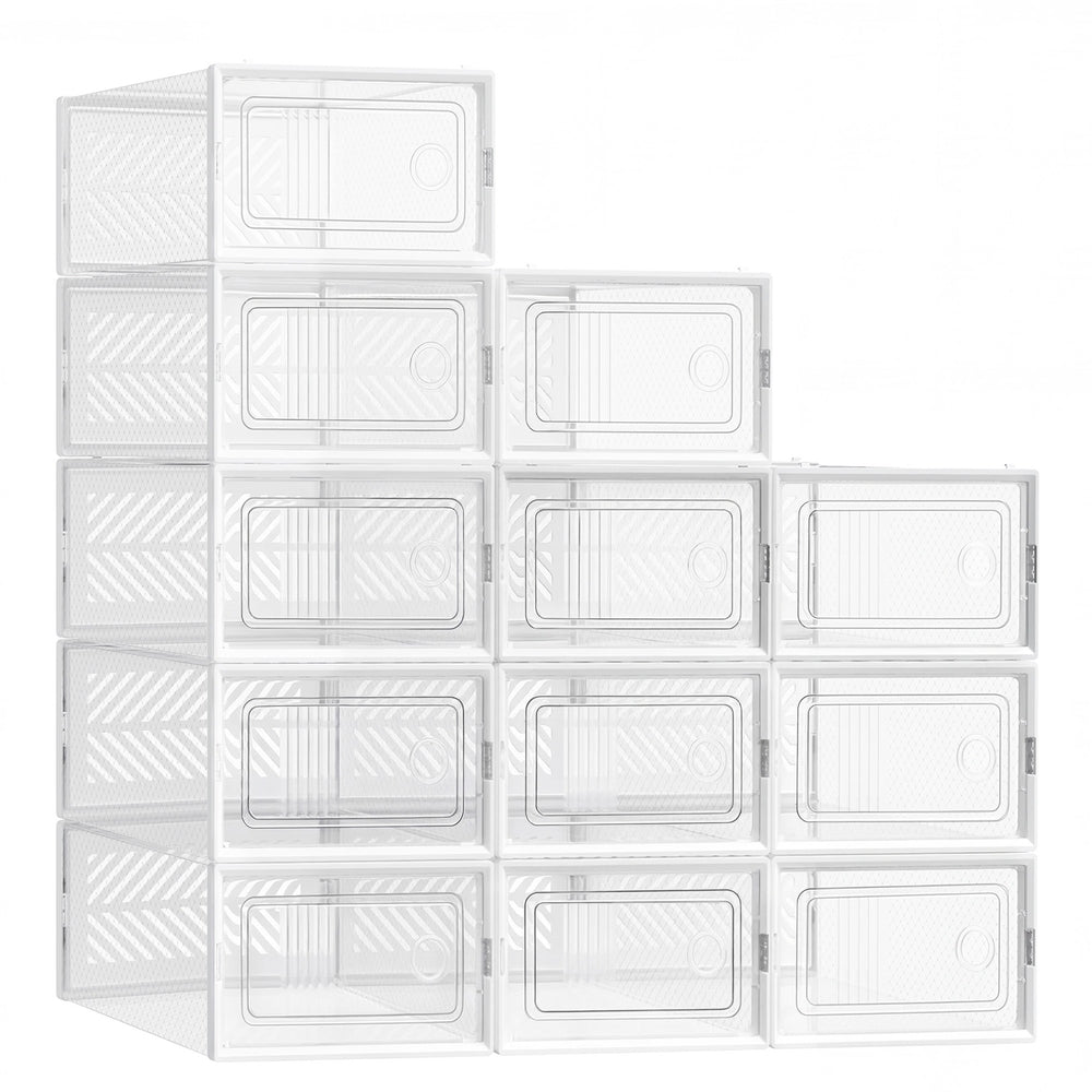 Stackable foldable shoe storage boxes for sneakers