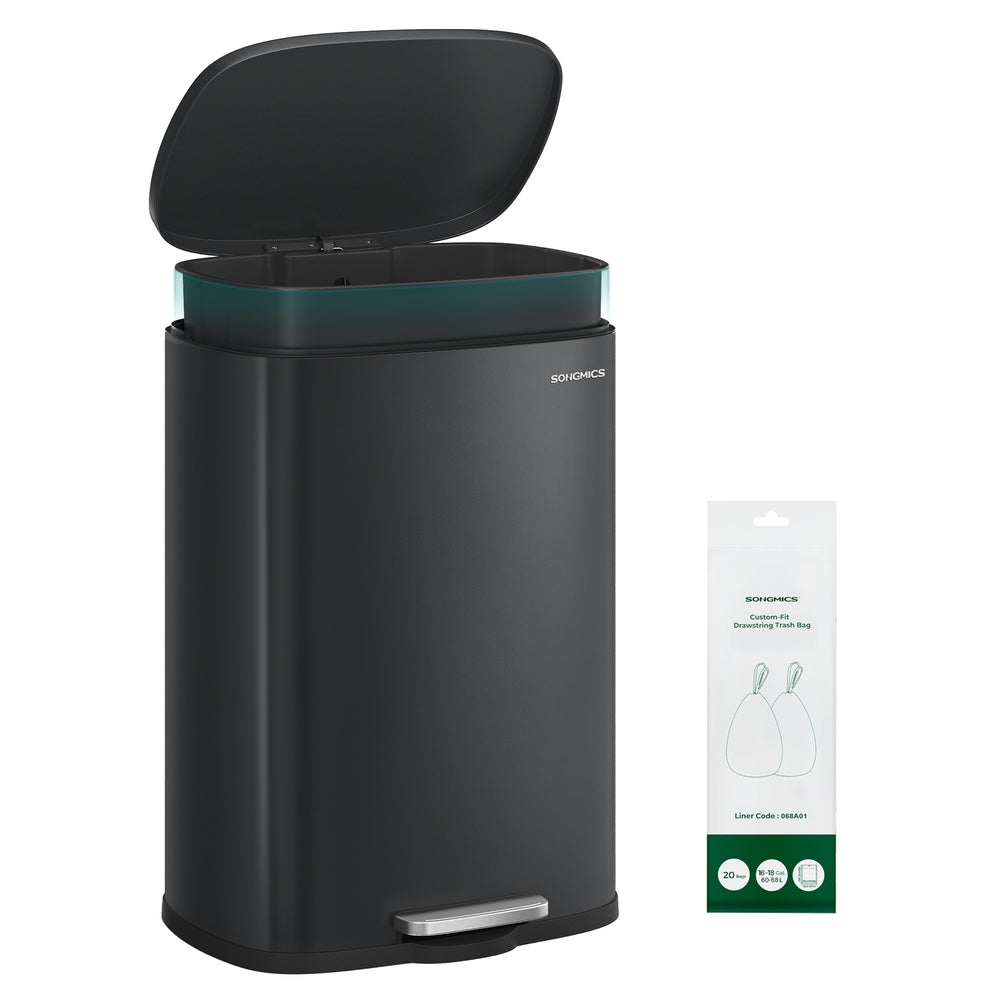 Soft close stainless steel trash can for kitchen - Image 4