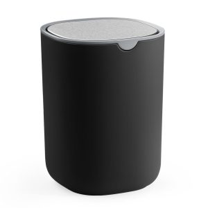 Mini desk trash can with lid stainless steel for office or car