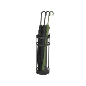 Steel umbrella stand with round holder and detachable drip tray