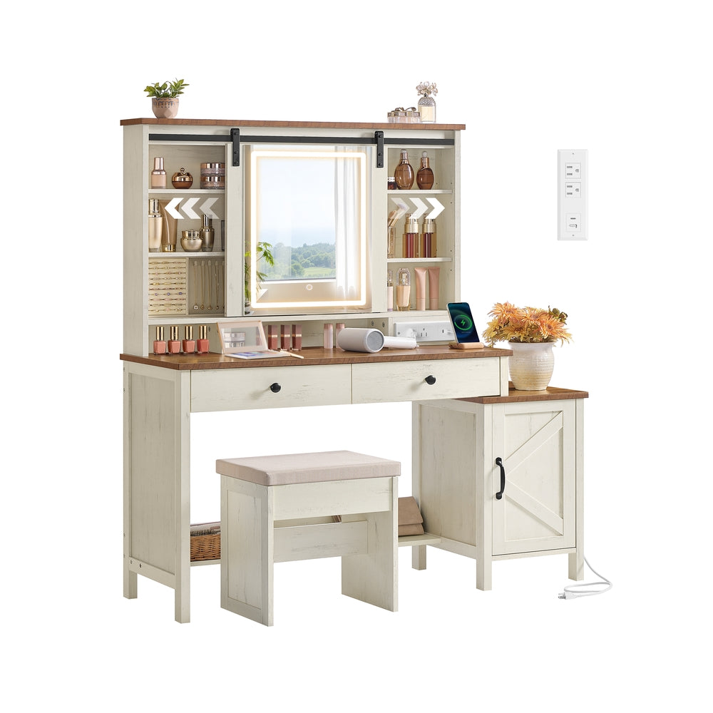 Kailyn Collection - Vanity Desk with Mirror and Lights - Image 5