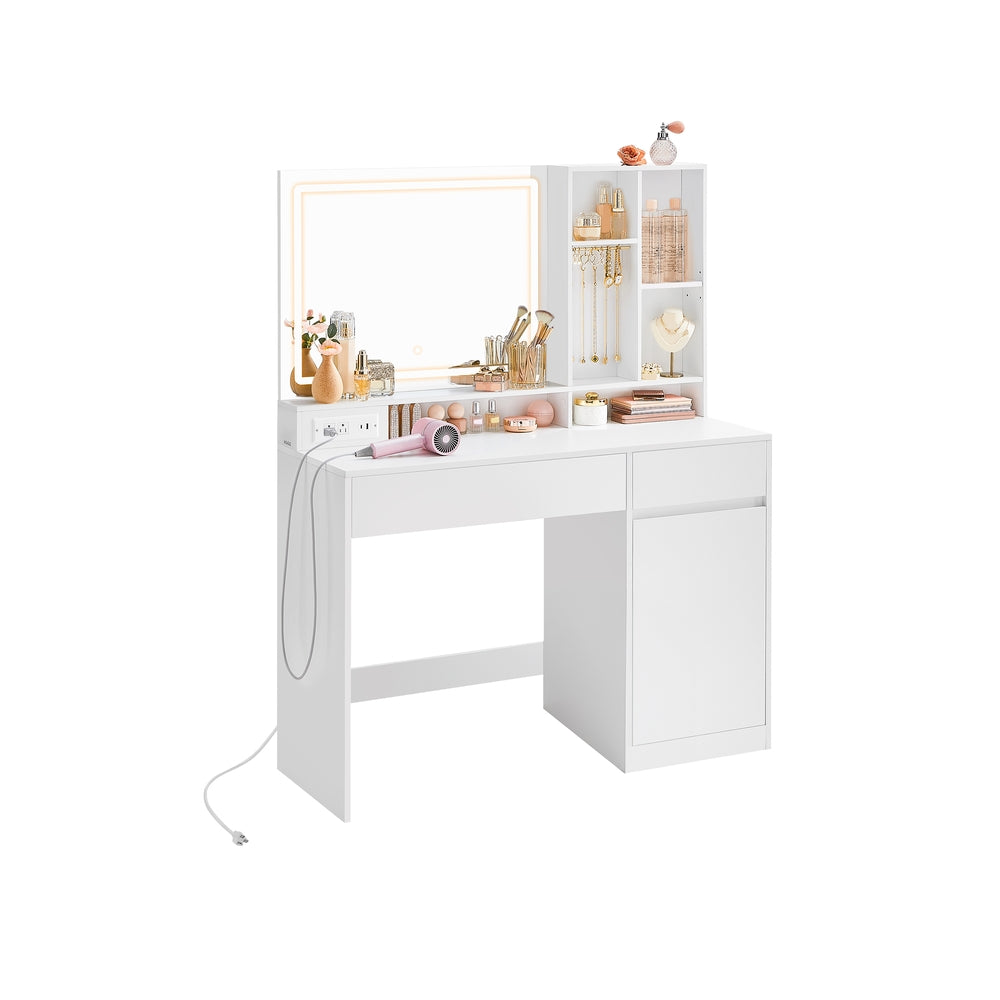 Kailyn Collection - Vanity Desk with Mirror and Lights. Power Outlets - Image 2