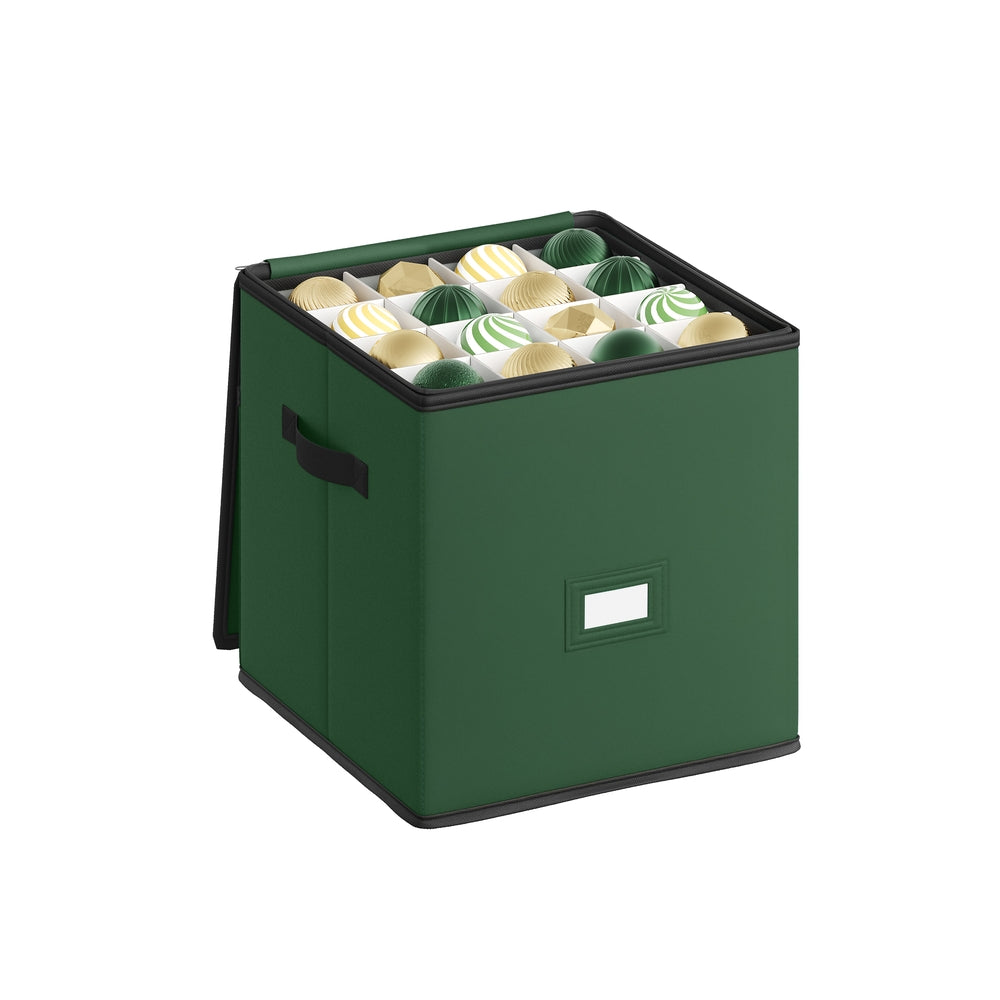 SONGMICS Christmas Ornament Storage Box. Bauble Storage Box with Dividers. Oxford Fabric. Zippers. Side Handles. Under the Bed - Image 6