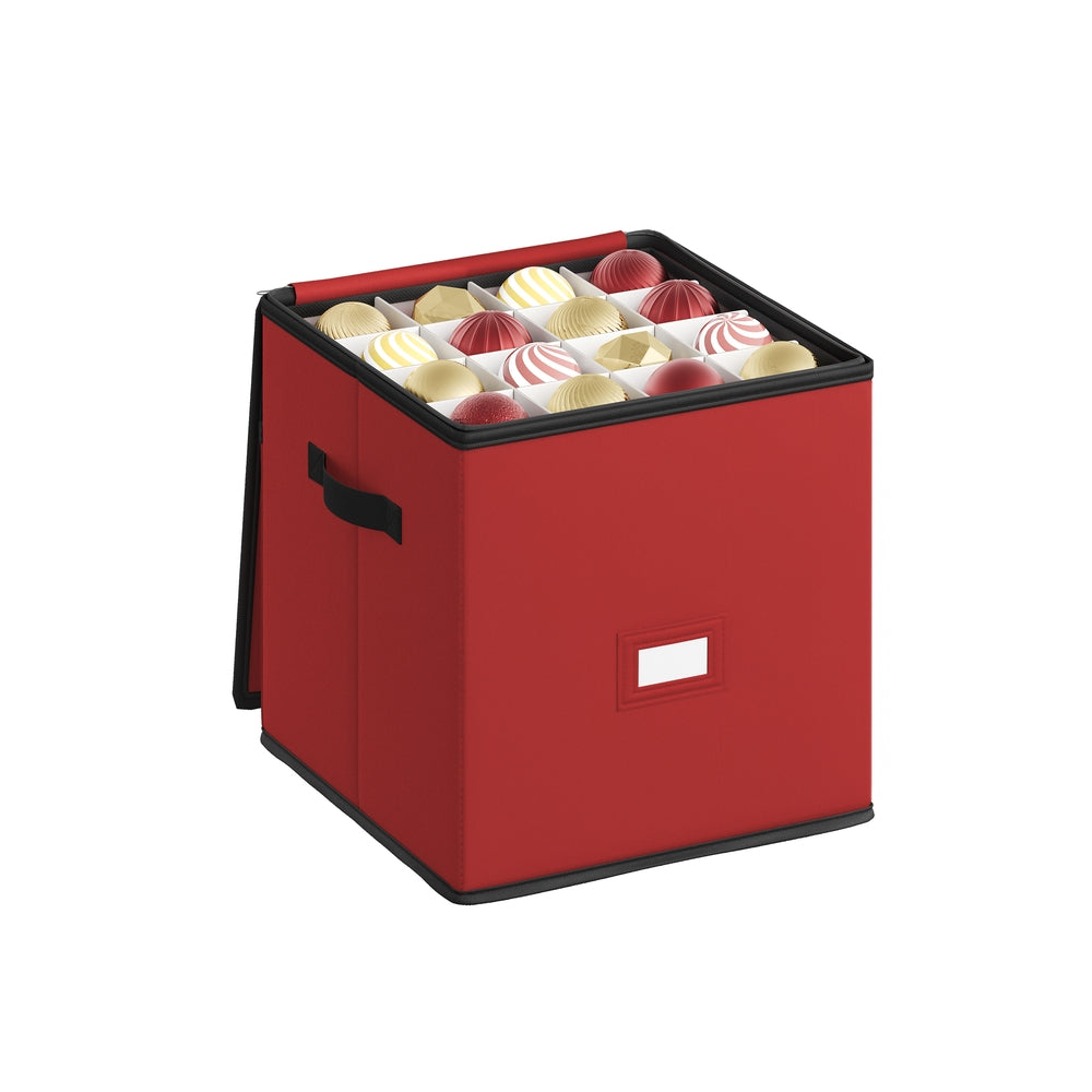 SONGMICS Christmas Ornament Storage Box. Bauble Storage Box with Dividers. Oxford Fabric. Zippers. Side Handles. Under the Bed - Image 5