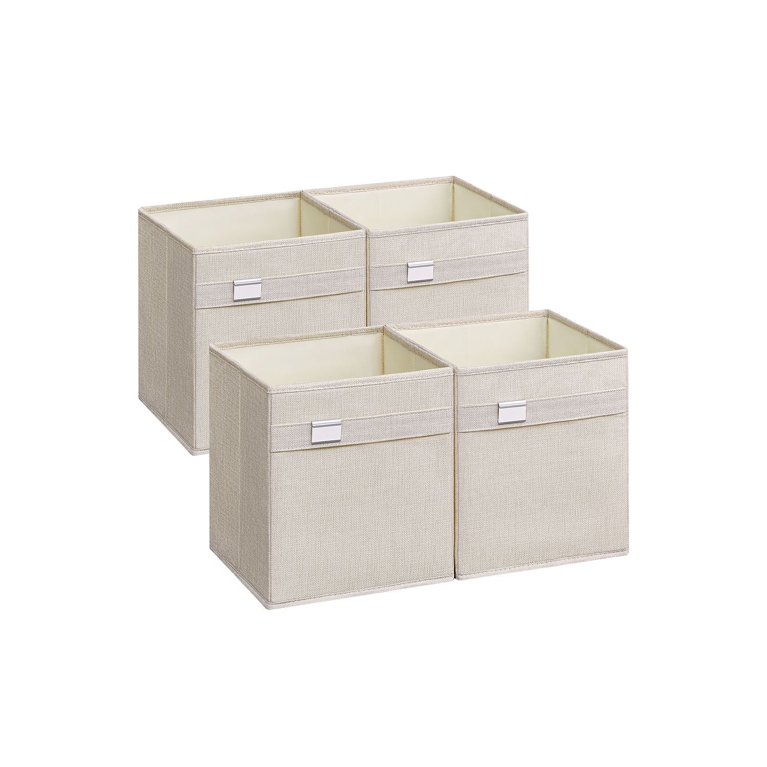 Set of 4 Storage Cubes with Double Handles - Image 2