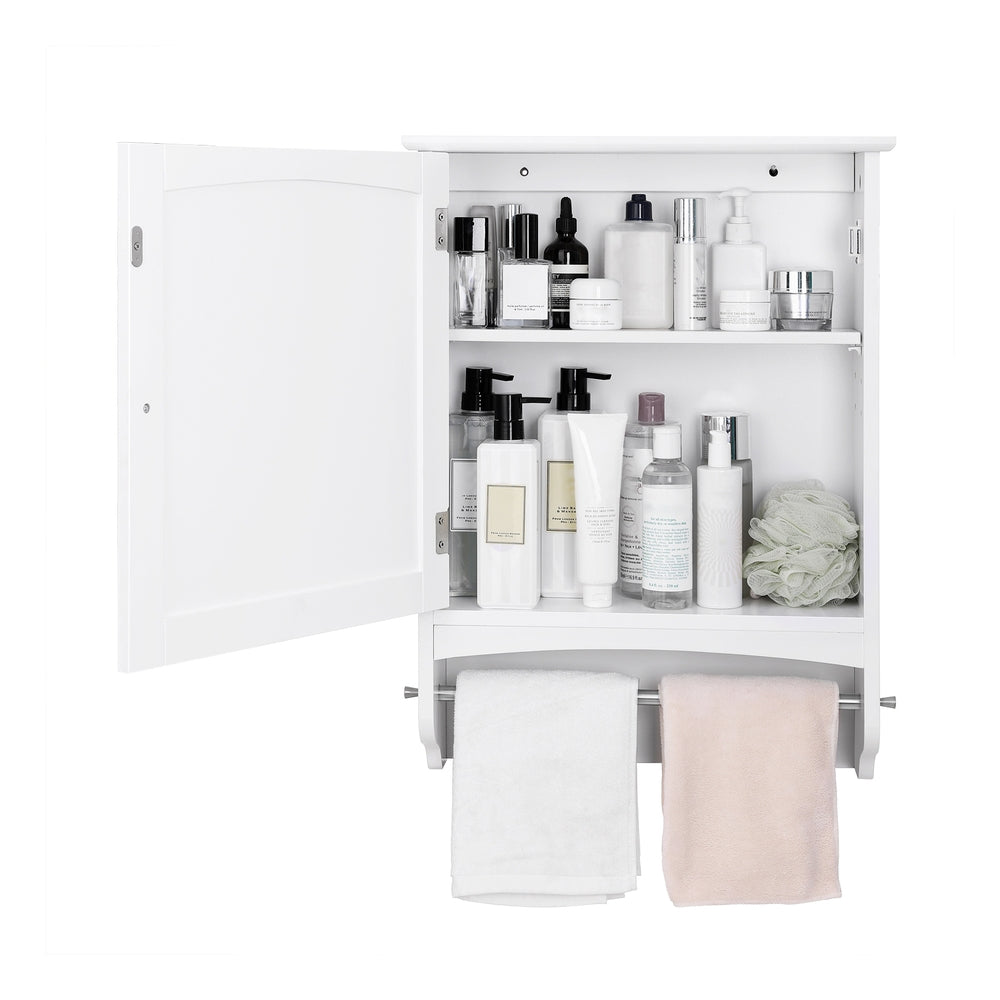 White Wall-Mounted Bathroom Storage Cabinet