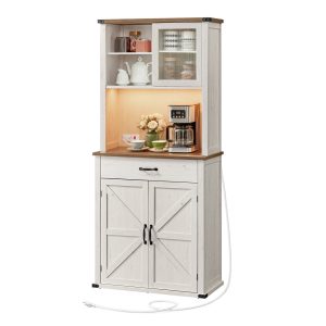 Liry Collection - 71 High Kitchen Pantry Cabinet with Lights