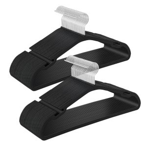 Clothes Hangers 50 Pack with Wide Shoulder Notches
