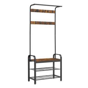 Vintage Coat Rack with Metal Frame