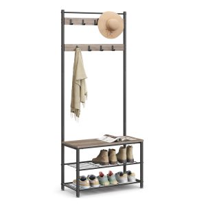 Coat Rack with Shoe Bench