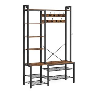 Hall Tree with Bench. Hooks and Shelves