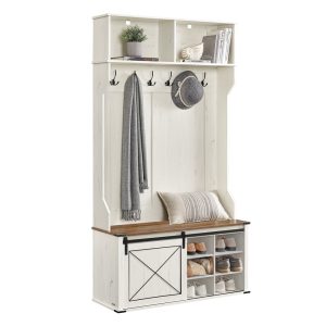 VASAGLE Hall Tree with Bench and Shoe Storage