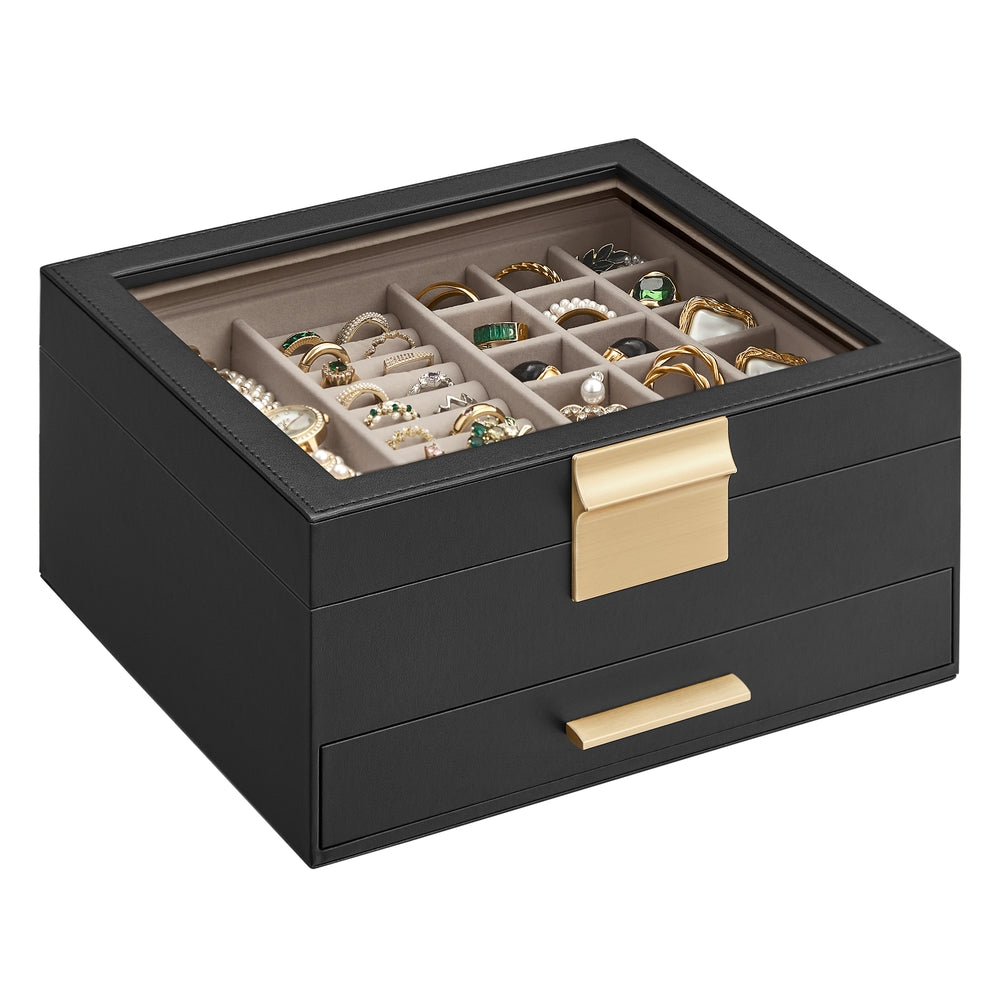 GISELLA Collection - Jewelry Box with Glass Lid for Big and Small Jewelry - Image 2