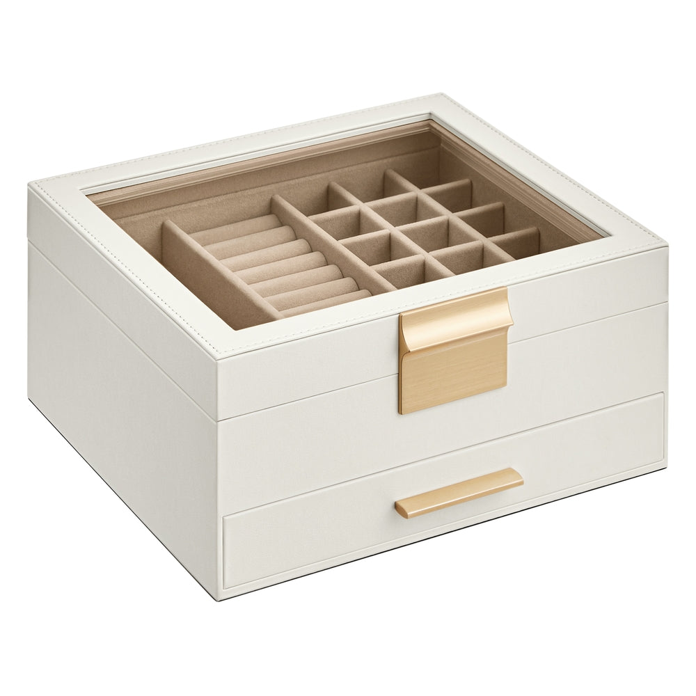 GISELLA Collection - Jewelry Box with Glass Lid for Big and Small Jewelry