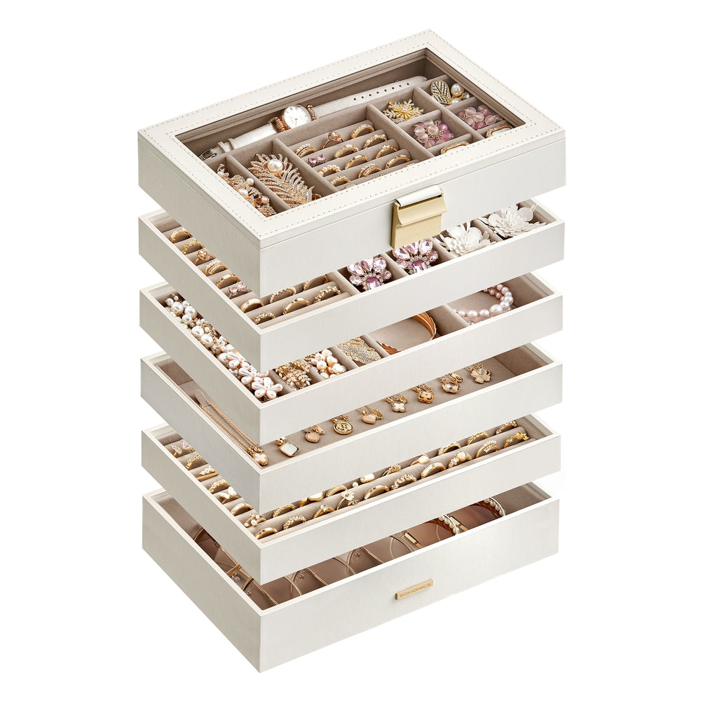 Stackable Jewelry Trays with Glass Lid - Image 7