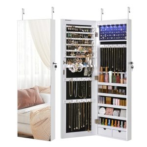 42.5H Full Screen Mirrored Jewelry Cabinet