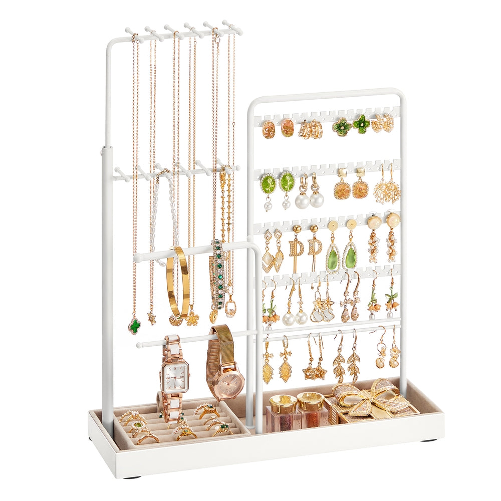 Jewelry holder with metal frame velvet tray and adjustable stand - Image 2