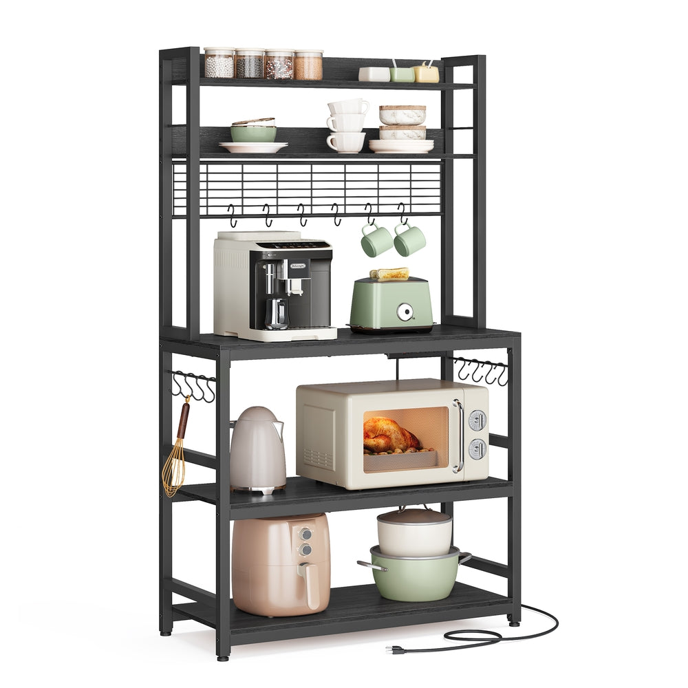 Hutch Bakers Rack with Power Outlet - Image 4