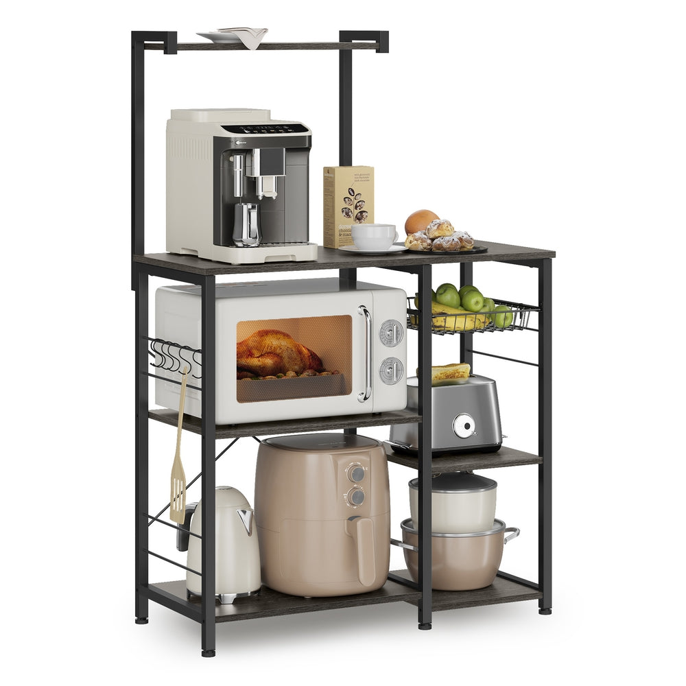 Industrial Brown Baker's Rack with Shelves - Image 3