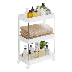 White 3-Tier Storage Rack on Wheels