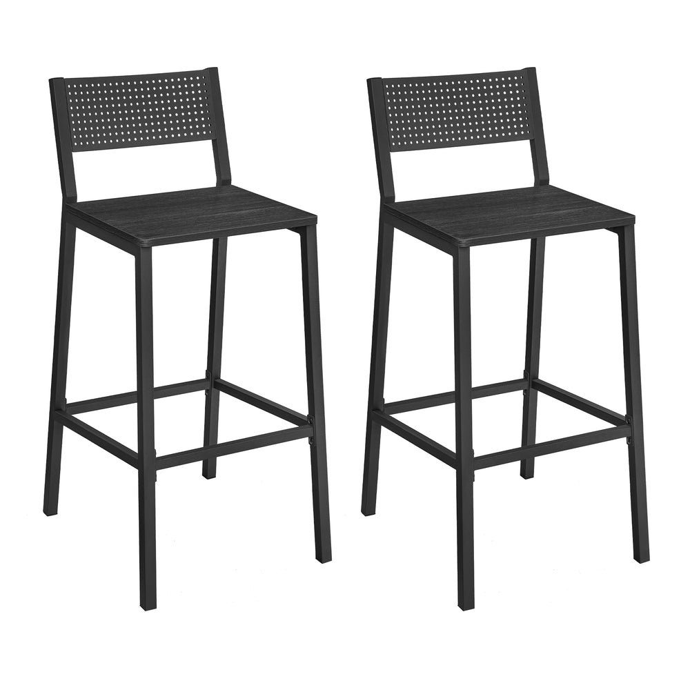 Bar Stools Set. 28.5 Seat Height. Rustic Brown - Image 2