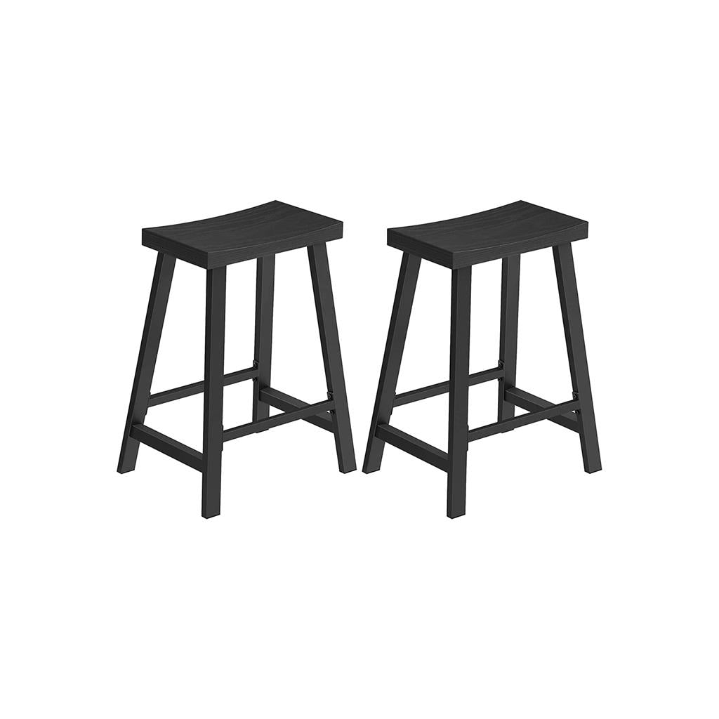 Set of 2 Bar Stools with Footrest - Image 2