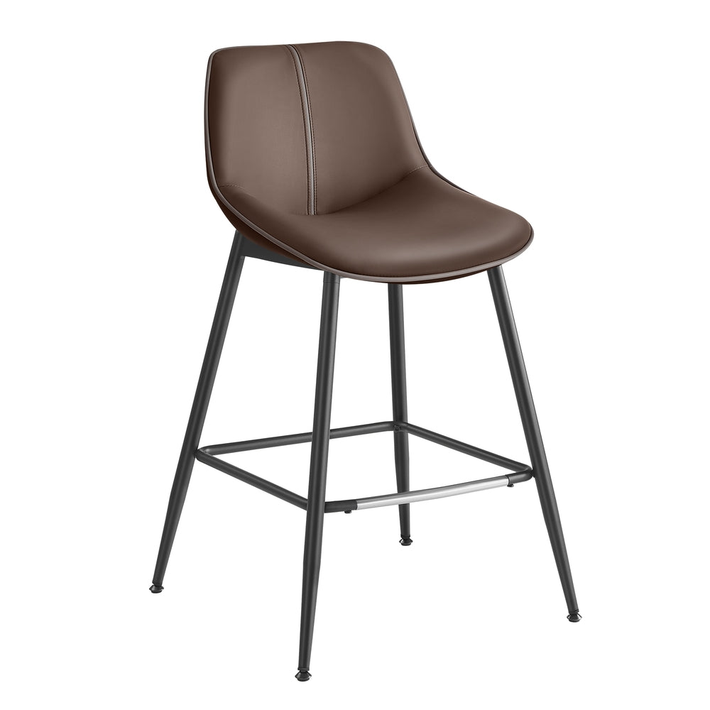 Synthetic Leather Bar Stools with Back - Image 2