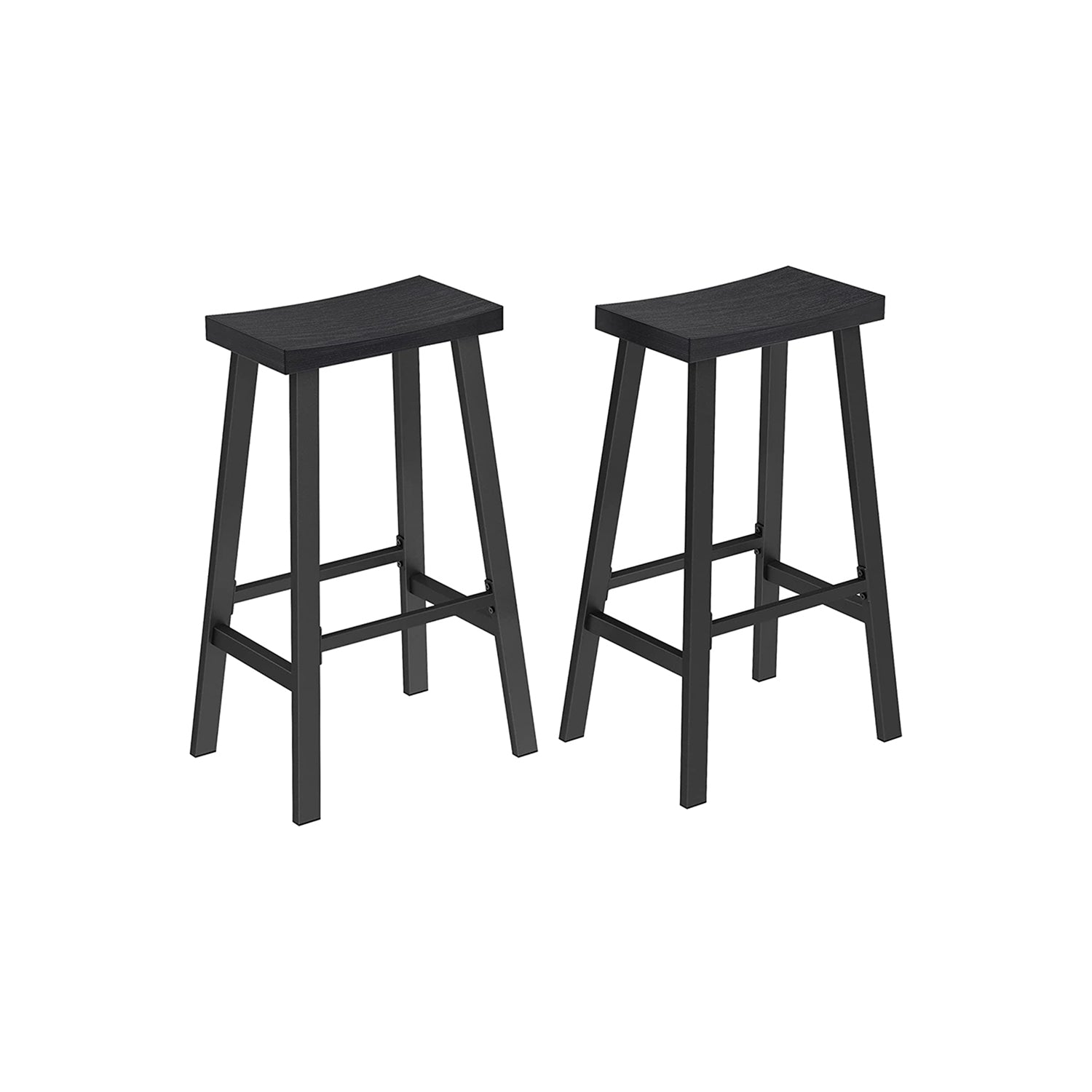 Set of 2 Bar Stools with Footrest - Image 3
