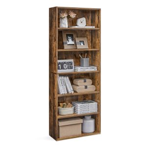 6-Tier Open Bookcase with Adjustable Storage Shelves