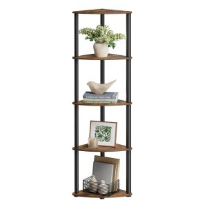 Corner Shelf. Superfast Toolless Assembly. 5-Tier Corner Standing Shelf. Corner Shelf Stand