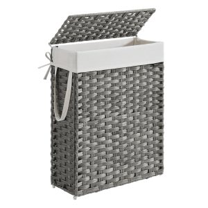 Slim Laundry Hamper with Lid and Handles