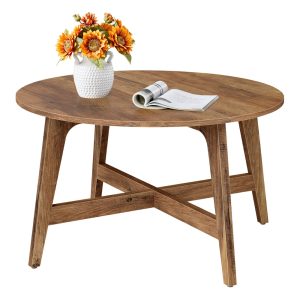 MAEZO Collection - Round Coffee Table with Tapered Legs