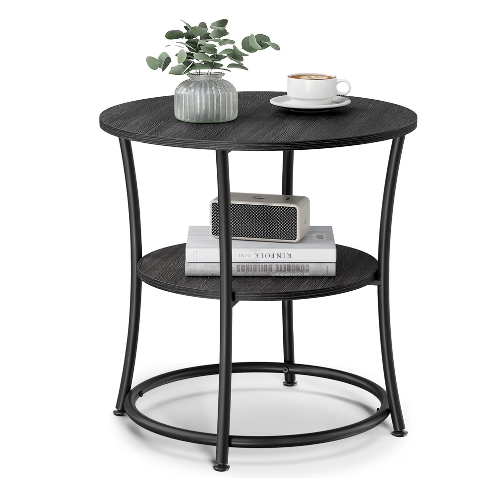 Round End Table with 2 Shelves - Image 4