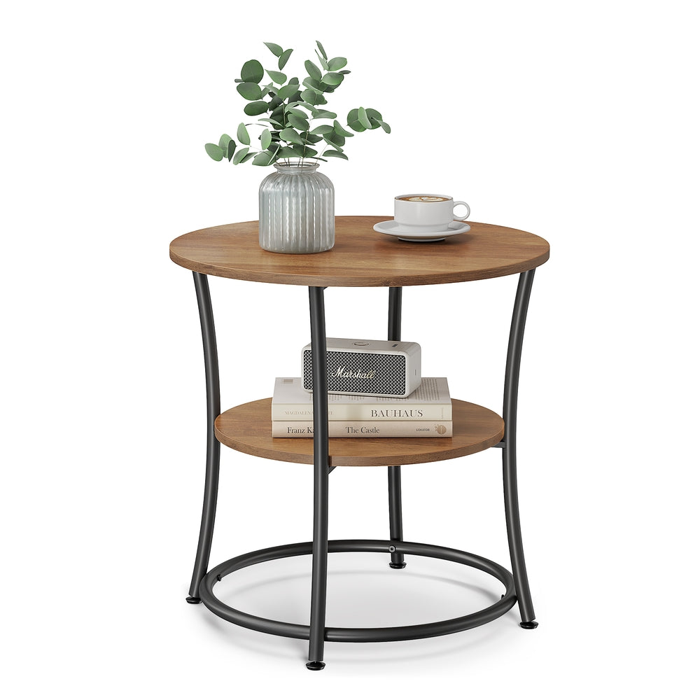 Round End Table with 2 Shelves - Image 3